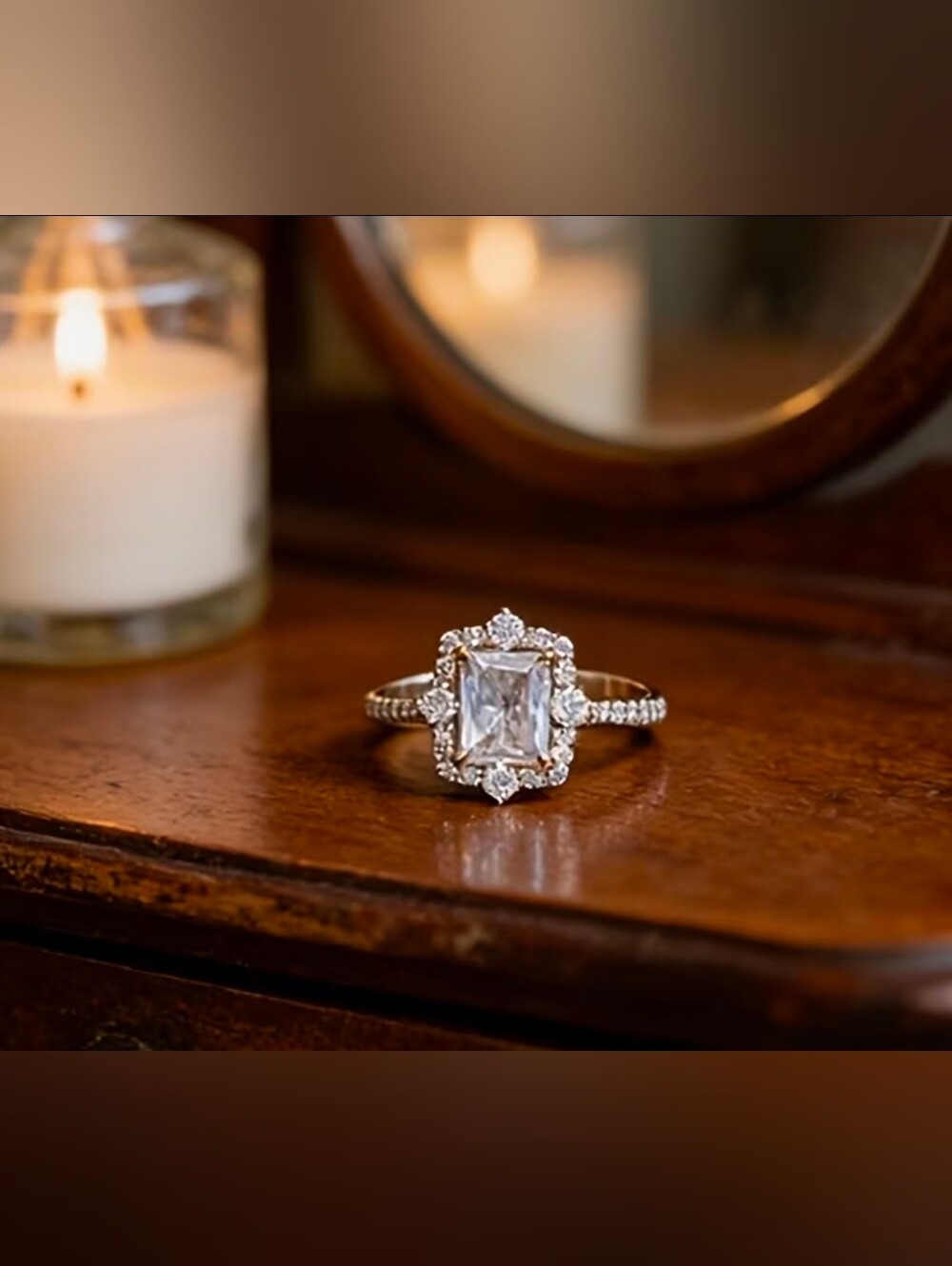 $8 Each Or Bundle 5/$20 Elegant White Crystal Halo Rose Gold Ring